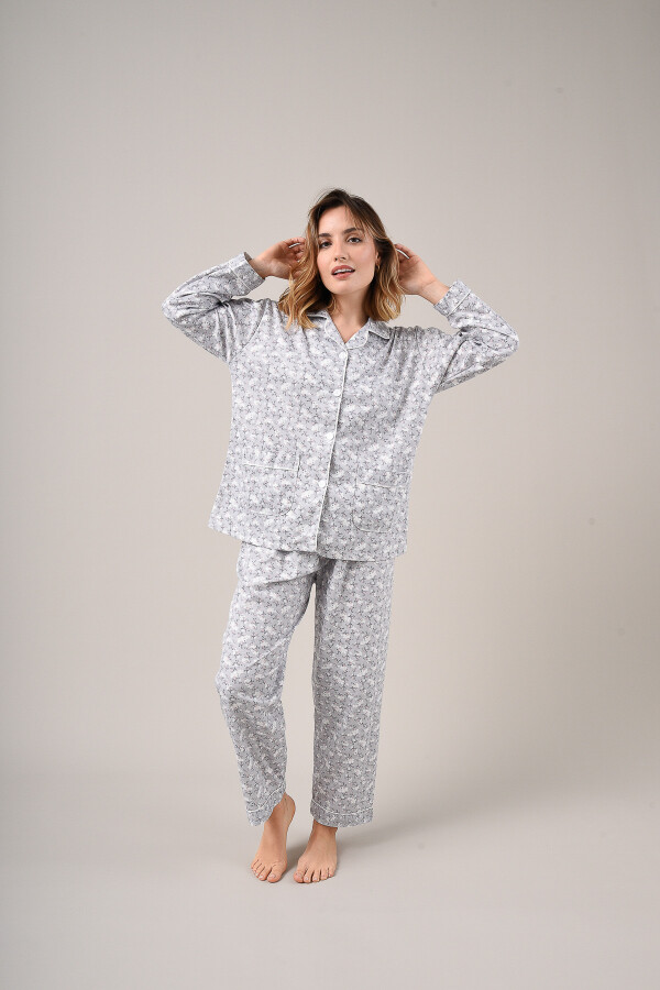 Pijama Abotonado 1059 Gris
