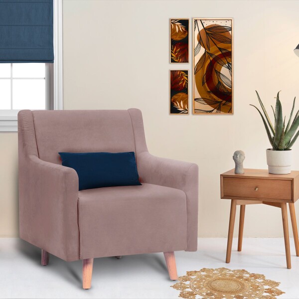 Butaca Sillon Poltrona Durham Tejido Patas Madera GRIS
