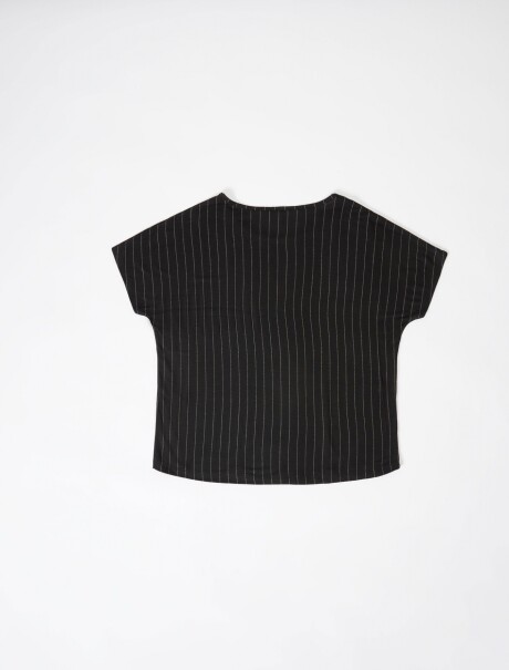 BLUSA ESTAMPADA DE MANGA CORTA NEGRO