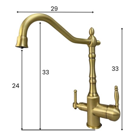 Purificador Bajo Mesada con Grifo de 3 VÍAS Vintage con Ecofast