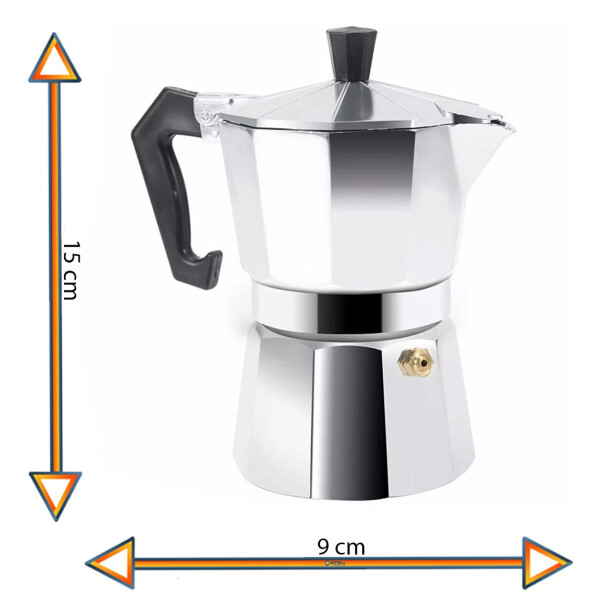 Cafetera Italiana Para 3 Tazas Aluminio Café Desayuno Cafetera Italiana Para 3 Tazas Aluminio Café Desayuno