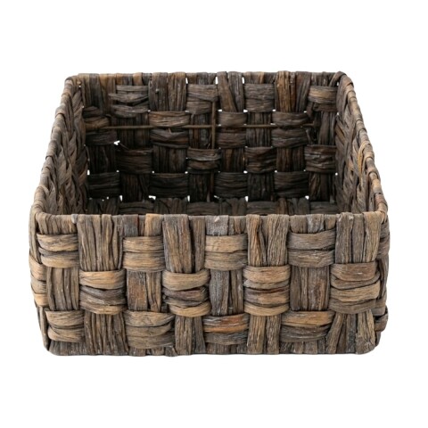 CESTA CUAD DE YUTE GRIS COMB 33X33X15CM GDE Unica