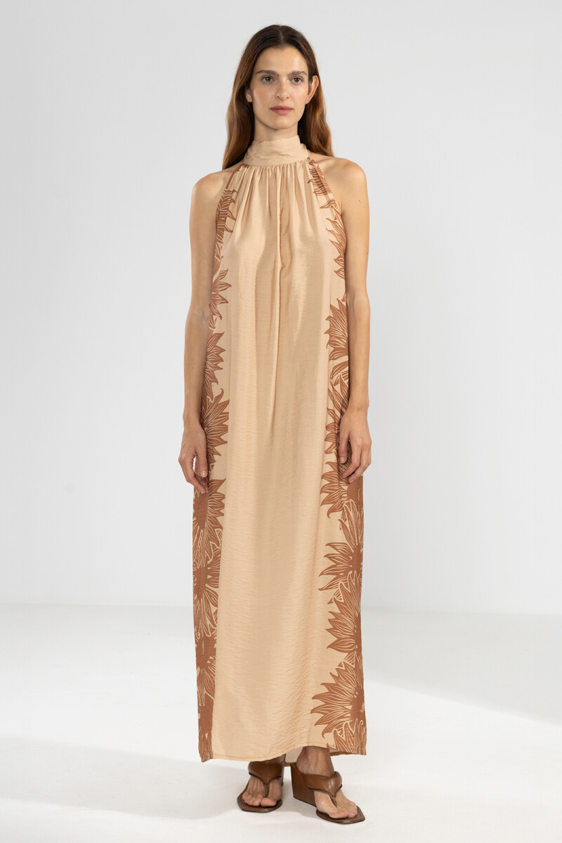 MICHU HALTER DRESS Bloom Camel