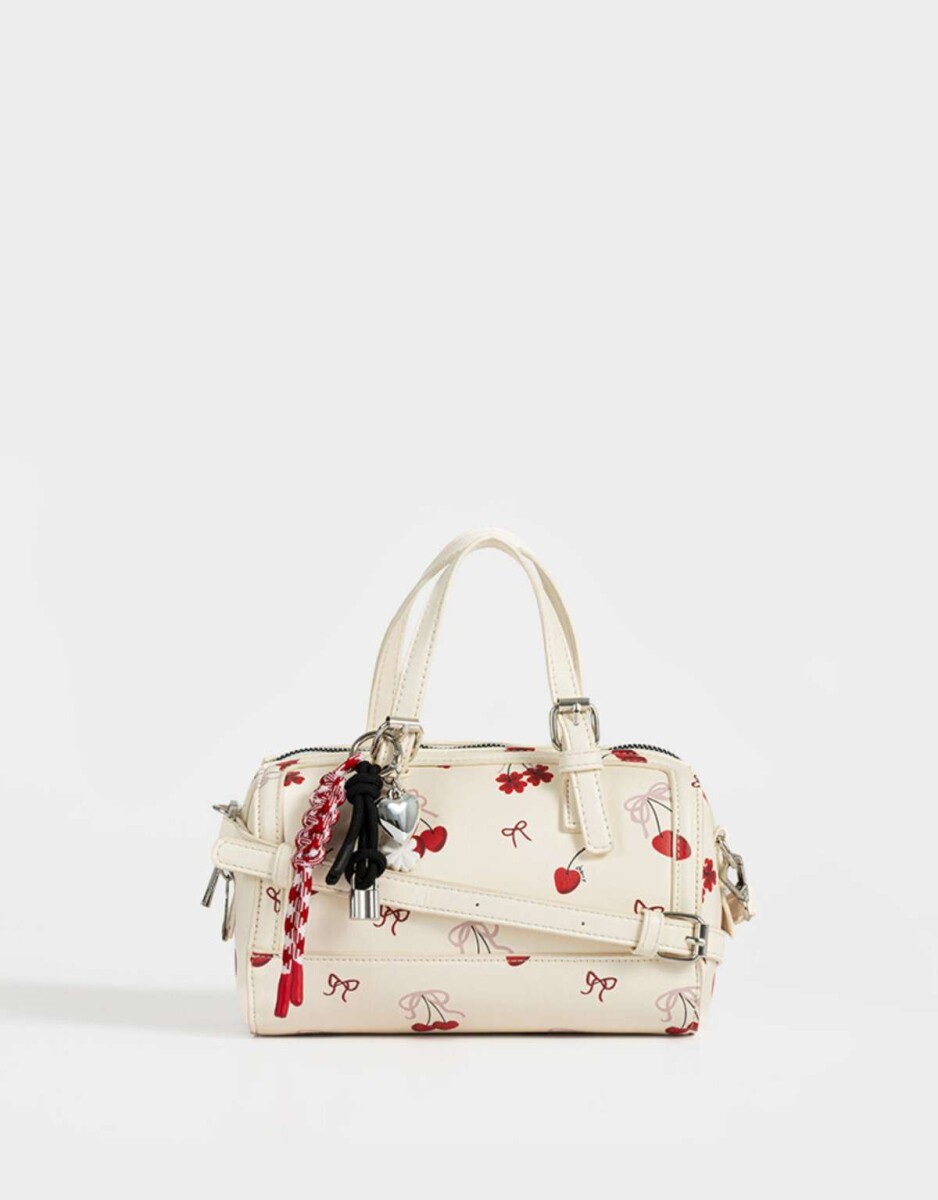 Cartera Bowling Con Charm - Estampado Flores 