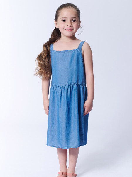 Vestido lyocell tirantes Azul