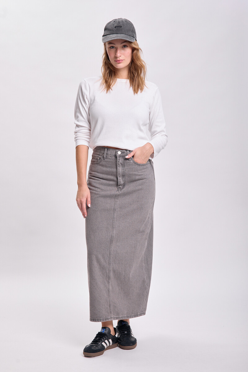 Pollera jean larga Gris