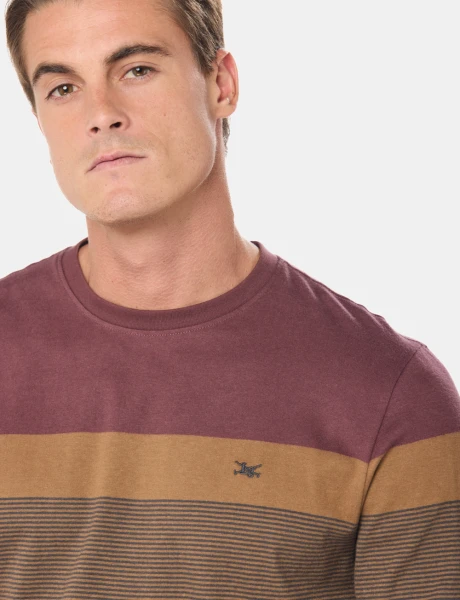 REMERA RAYADA Bordo