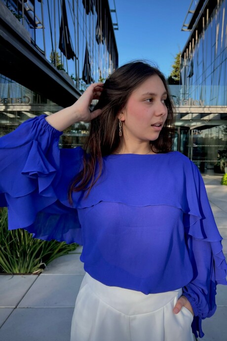 Blusa manga larga Adira Azul