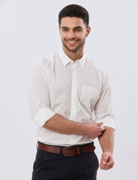 CAMISA LISA DE ALGODÓN Blanco