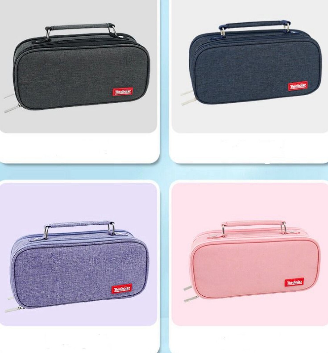 CARTUCHERA CON DOBLE CIERRE COLORES SURTIDOS 