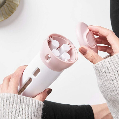 Dispensador con 4 Botellas Portátil Viaje Shampoo Crema Gel Gris