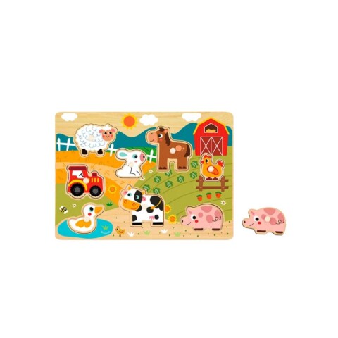 Puzzle para niños con 9 piezas de Madera Granja