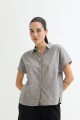 Camisa sin mangas lino GRIS