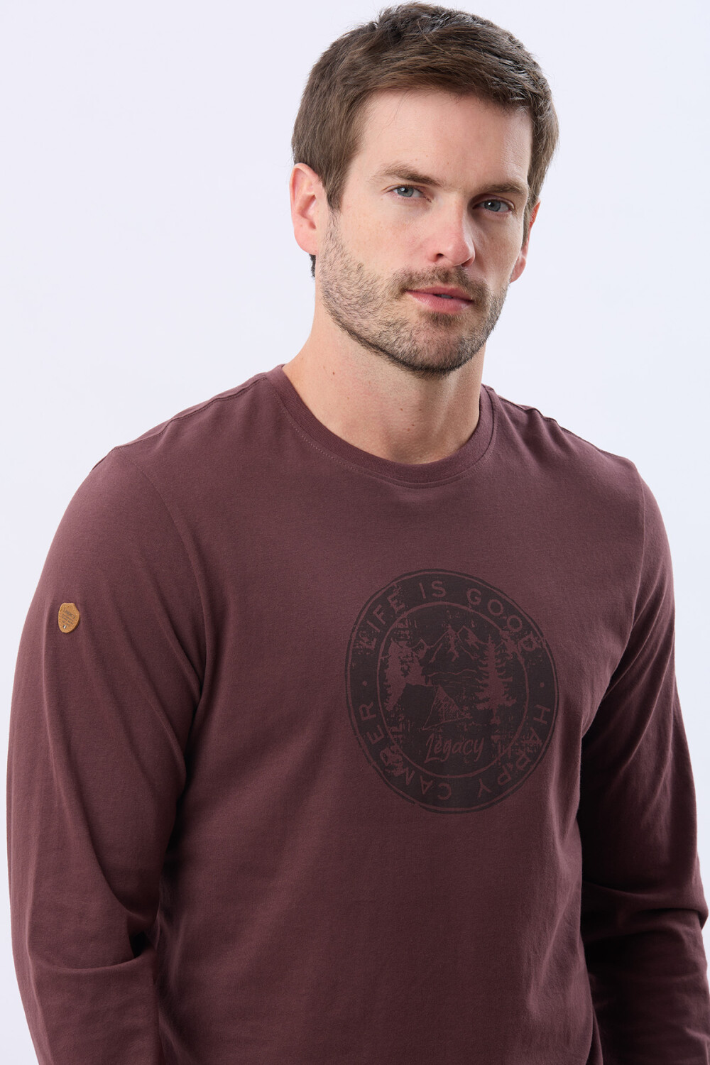 REMERA ESTAMPADA DE ALGODÓN BORDO