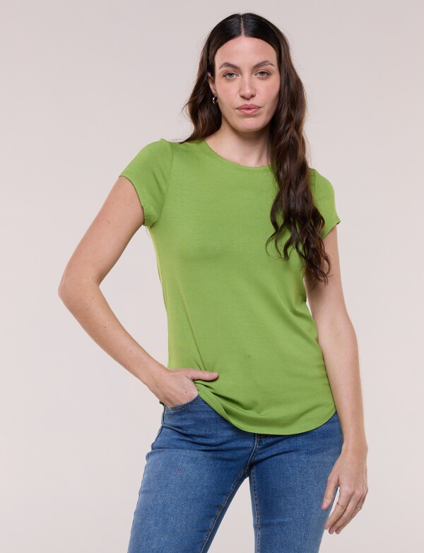 Remera Modal Manga Corta VERDE