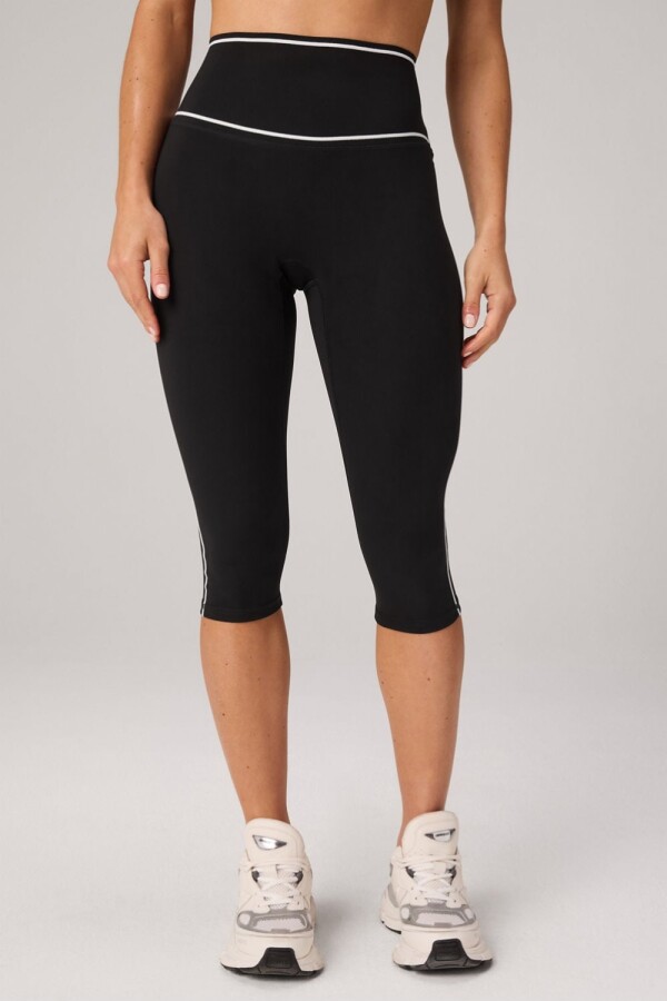 Legging The No-Seam Pureluxe Tlc High-Waisted Capri Mujer Black/Classic White