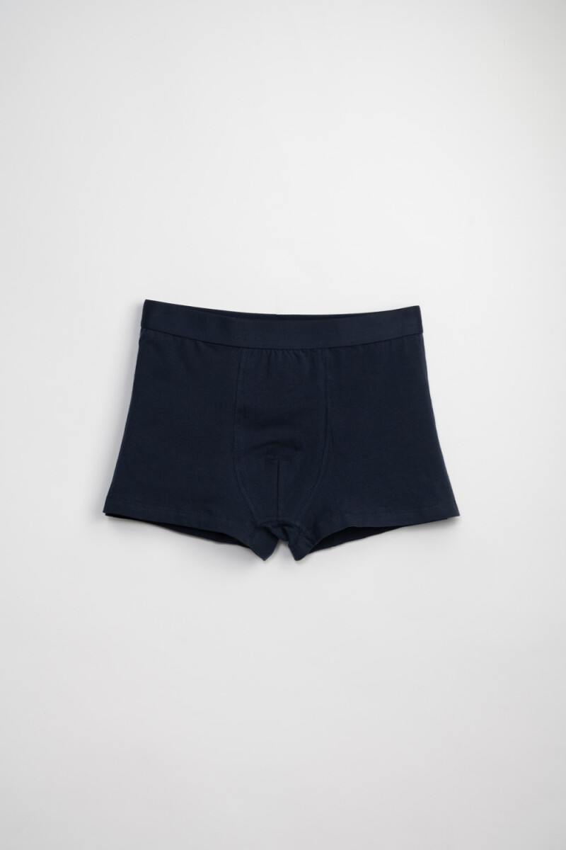 BOXER CORTO ALGODON LISO - Azul Marino 