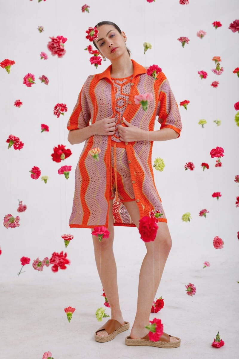 CAMISA BIMBA FLOWER Naranja