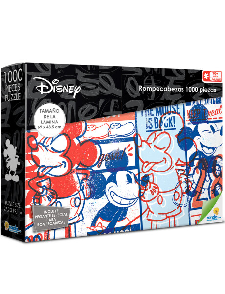 Juego de mesa Ronda Puzzle Disney Mickey Mouse 1000 piezas Juego de mesa Ronda Puzzle Disney Mickey Mouse 1000 piezas