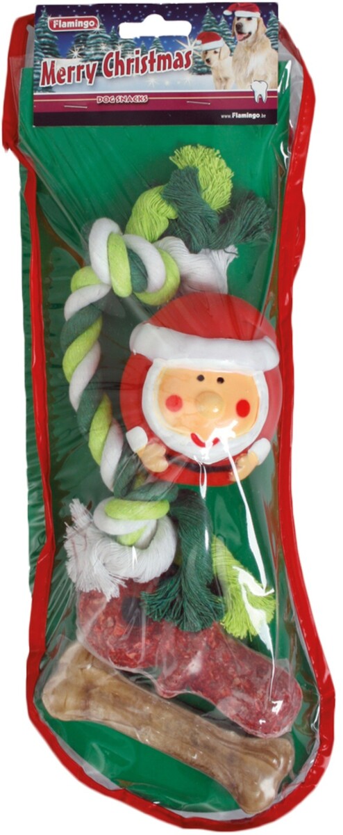 CALCETÍN NAVIDEÑO FLAMINGO PARA PERROS 