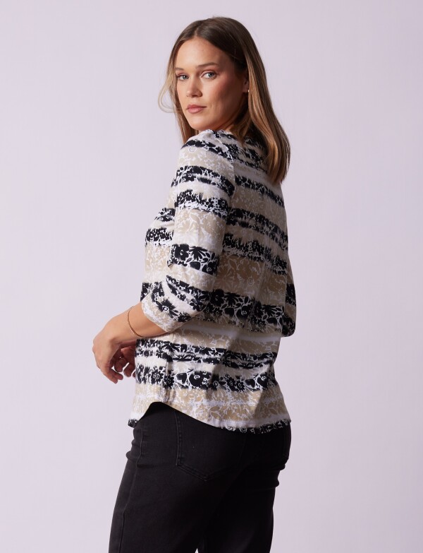 Remera Algodon Printed BEIGE/MULTI