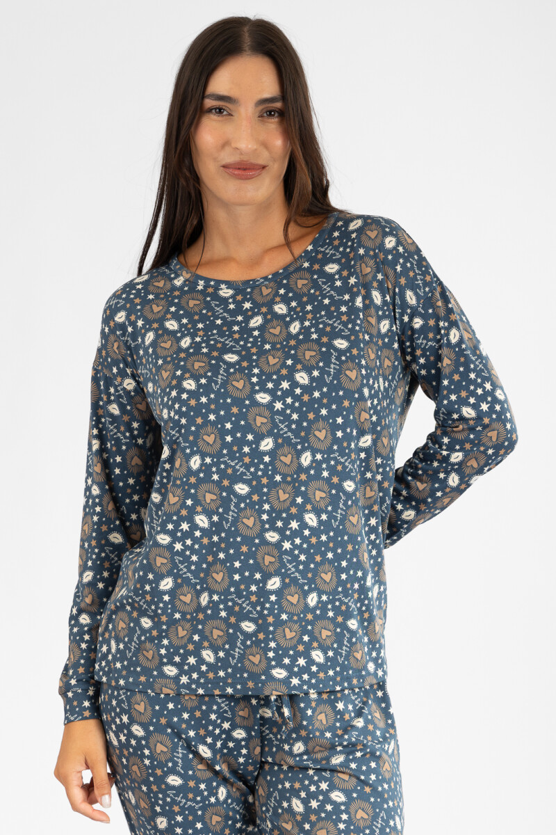 Pijama peach lucky Azul