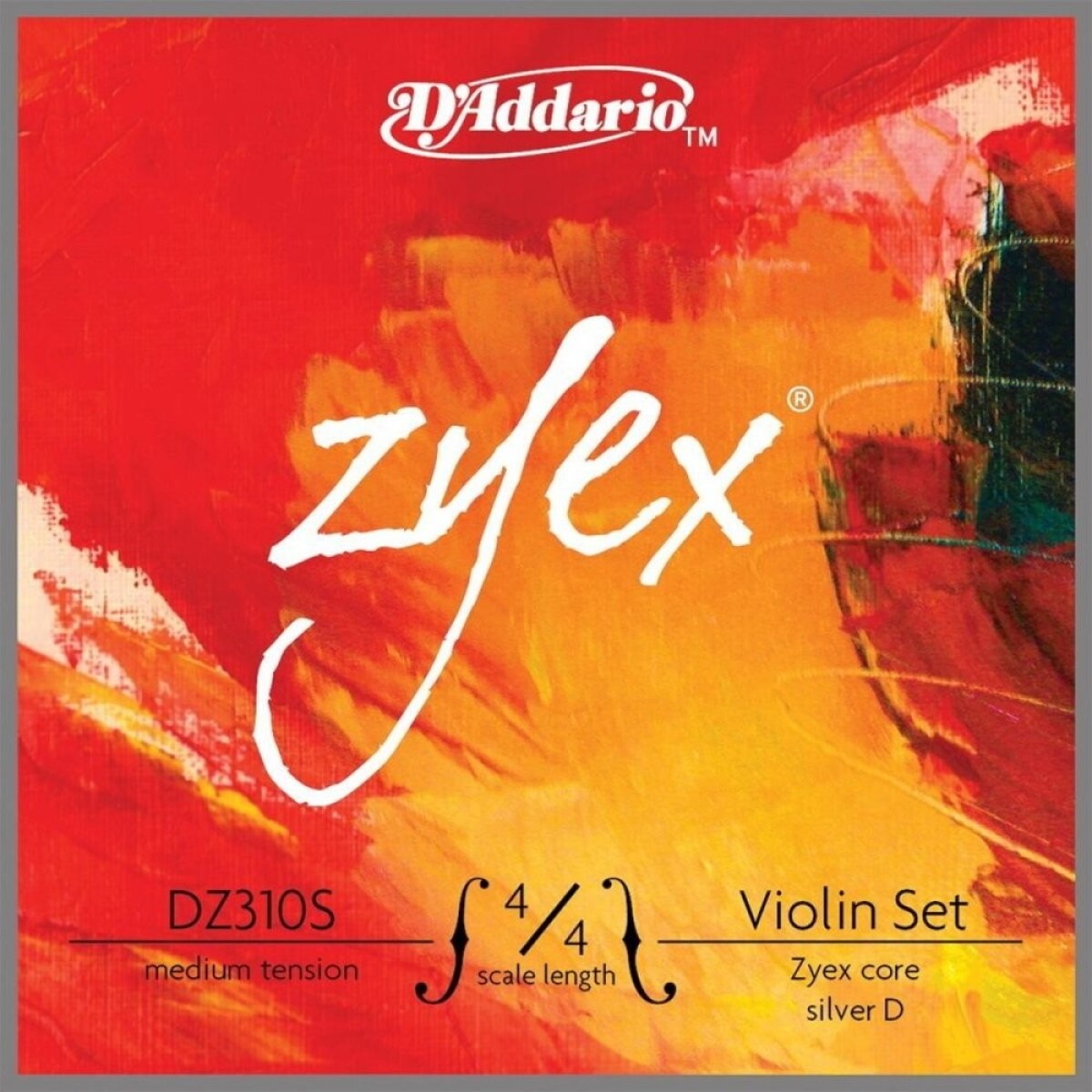 Encordado p/Violin, 4/4 Heavy ZYEX VIOLIN SET Silver D 