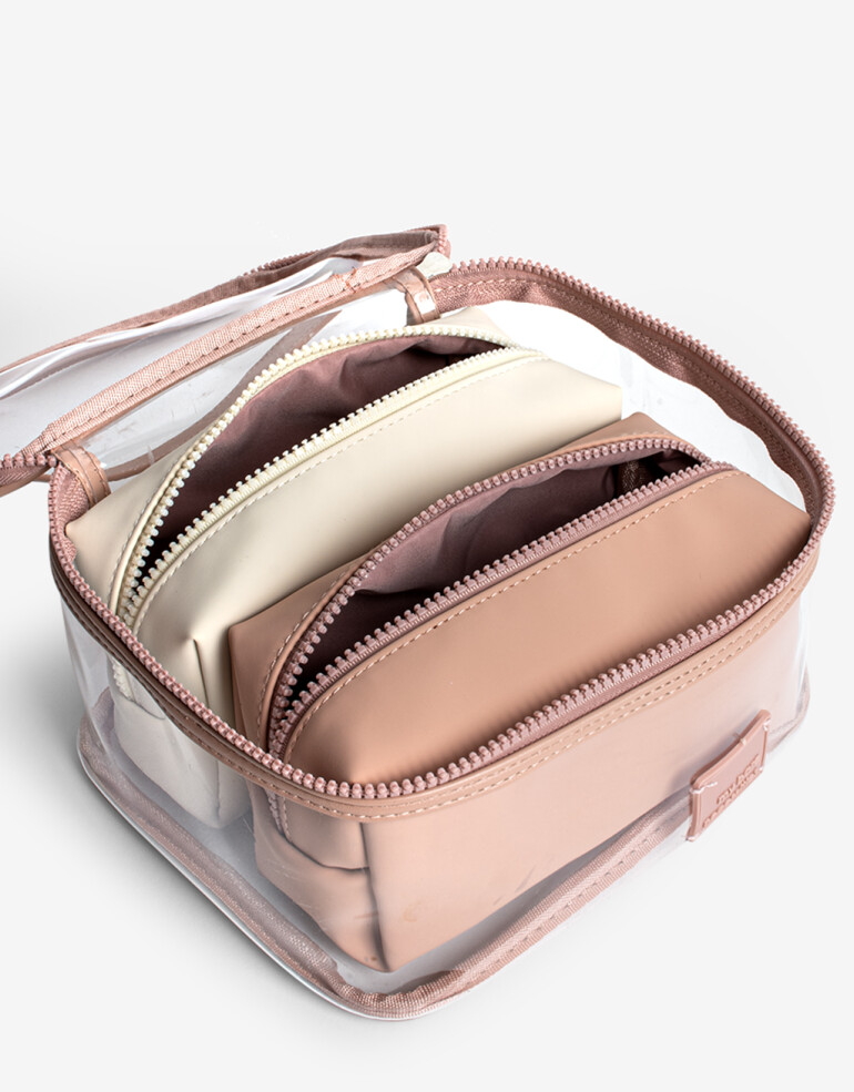 Porta Cosméticos Set por 3 Set De Porta Cosméticos Combinado - Rosa Claro