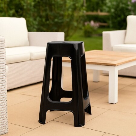 BANQUETA DE PLASTICO ALTA 38X38X69CM NEGRO