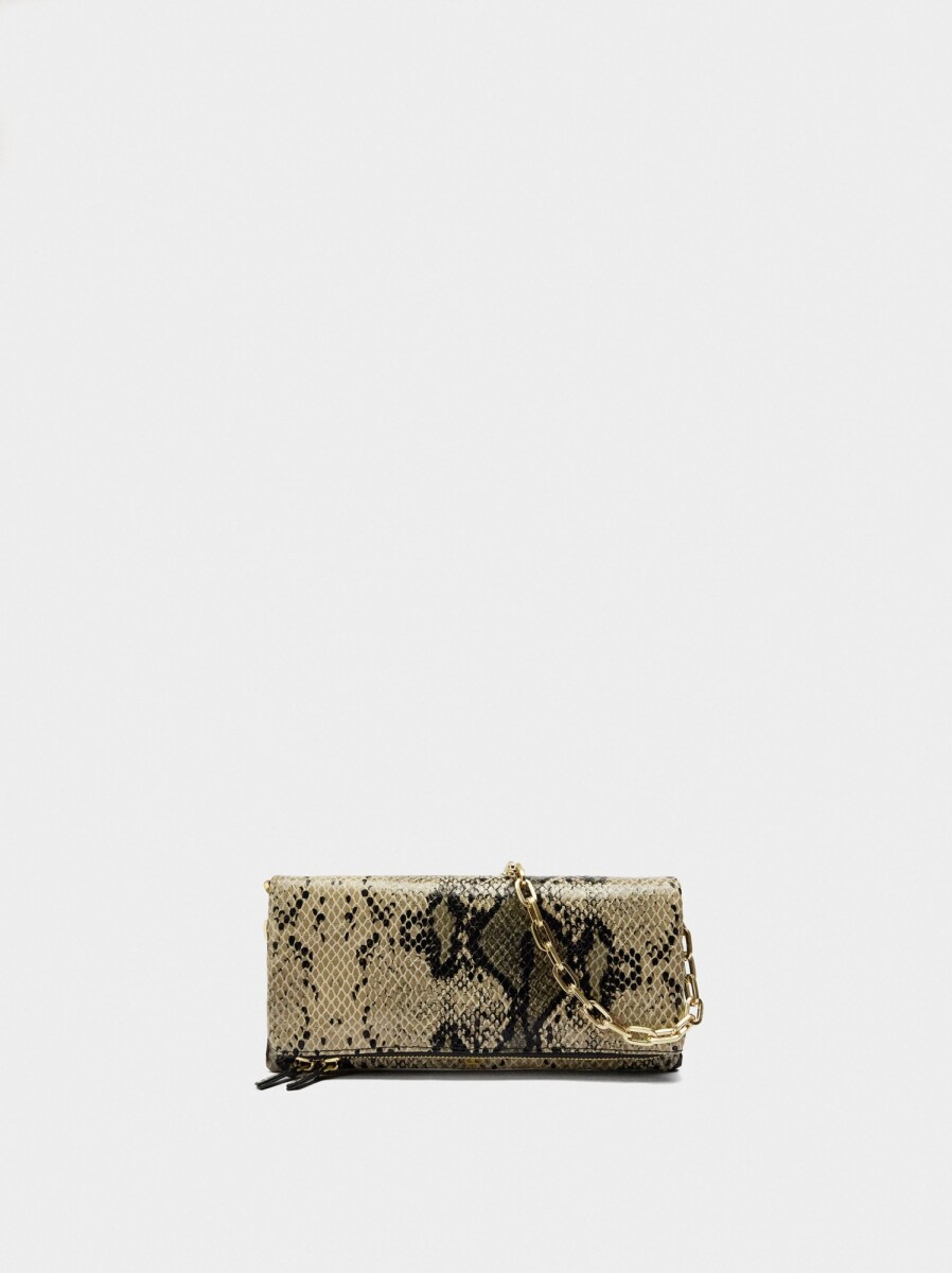 Bolso De Fiesta Con Grabado Animal - taupe 