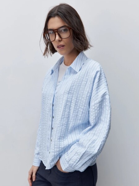 CAMISA D.CASSIN PAD CELESTE