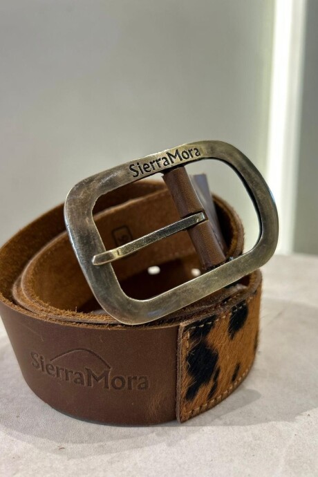 Cowhide Belt Print Camel / Dorado