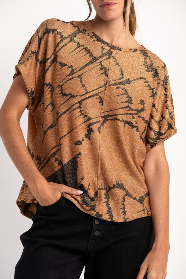 Blusa Lurex Café