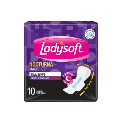 Toallitas Femeninas Ladysoft Nocturna Maxi Pro 10 Uds. Toallitas Femeninas Ladysoft Nocturna Maxi Pro 10 Uds.