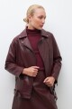 Chaqueta biker eco-cuero bordo