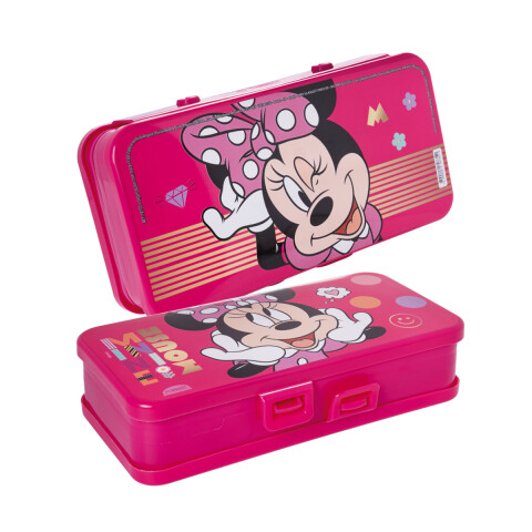 Cartuchera Plástica Mickey con 2 Compartimientos ROSA