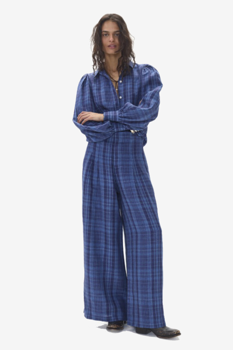 CAMILLE LINEN SHIRT Azul