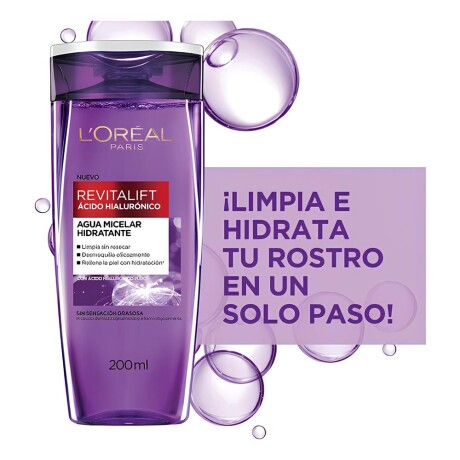 Agua Micelar Revitalift L'Oreal ácido hialurónico 200ml Agua Micelar Revitalift L'Oreal ácido hialurónico 200ml