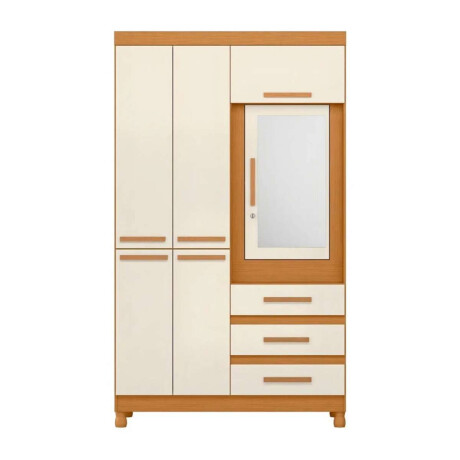 Ropero con Espejo 6 puertas 3 Caj Fusiion Infinite Marron