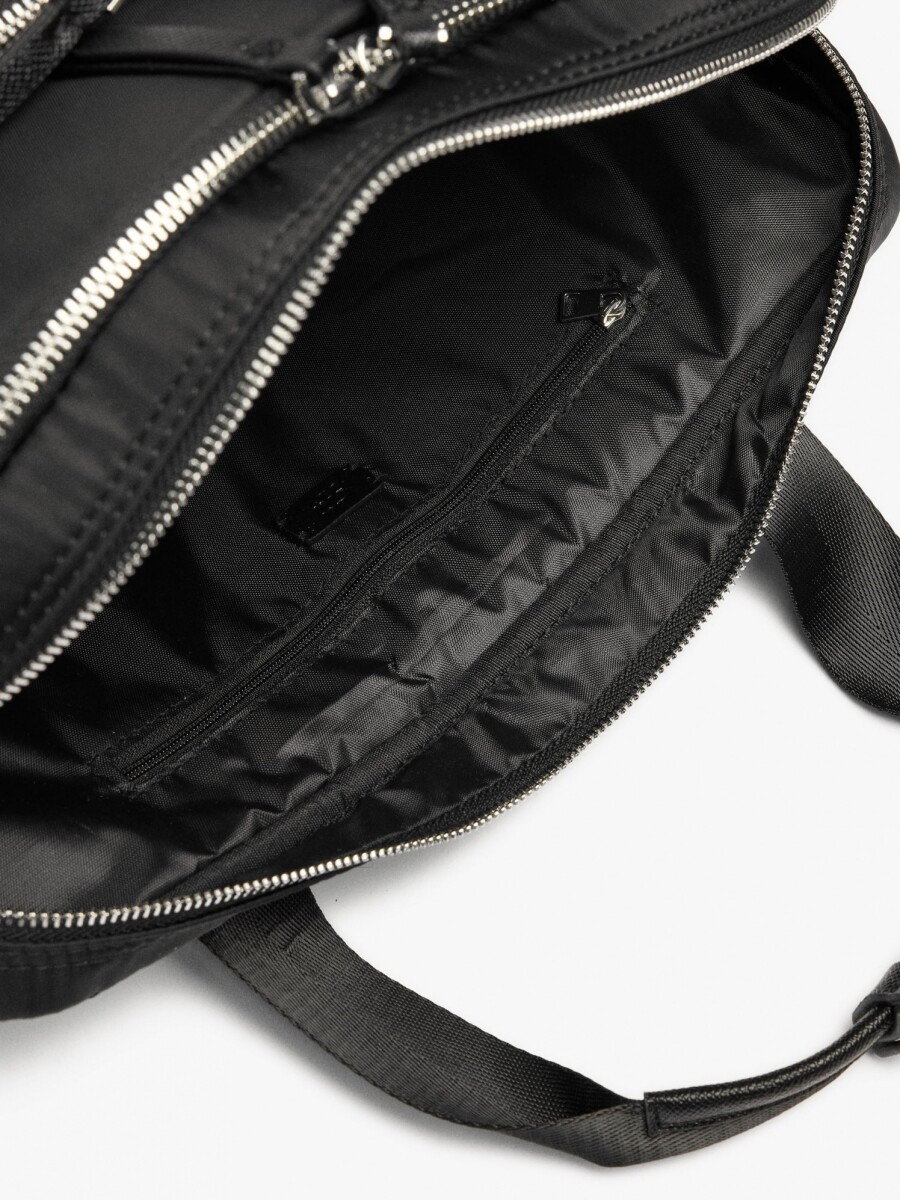 Bolso De Nylon Para Portátil Hasta 15" Repelente Al Agua negro