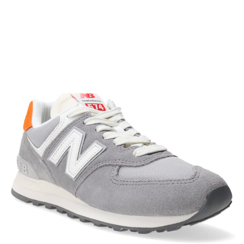 Championes de Mujer New Balance 574 Gris - Blanco - Anaranjado