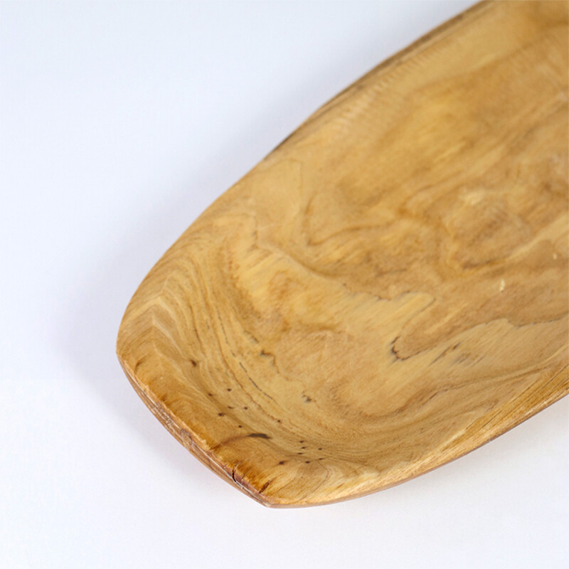 BANDEJA OVAL MADERA BEIGE COMB 60X20X5CM Unica