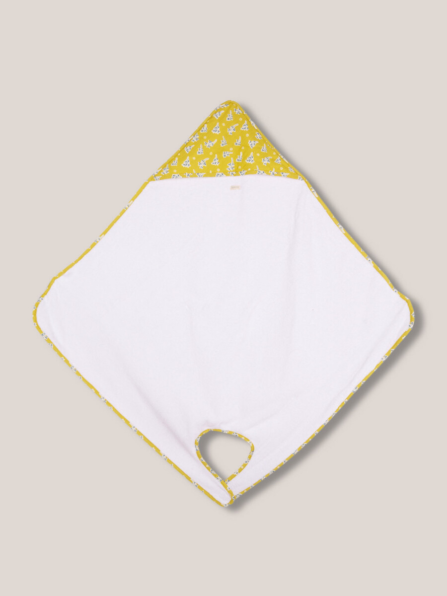 Toalla Combinada Con Capucha Amarillo Oscuro