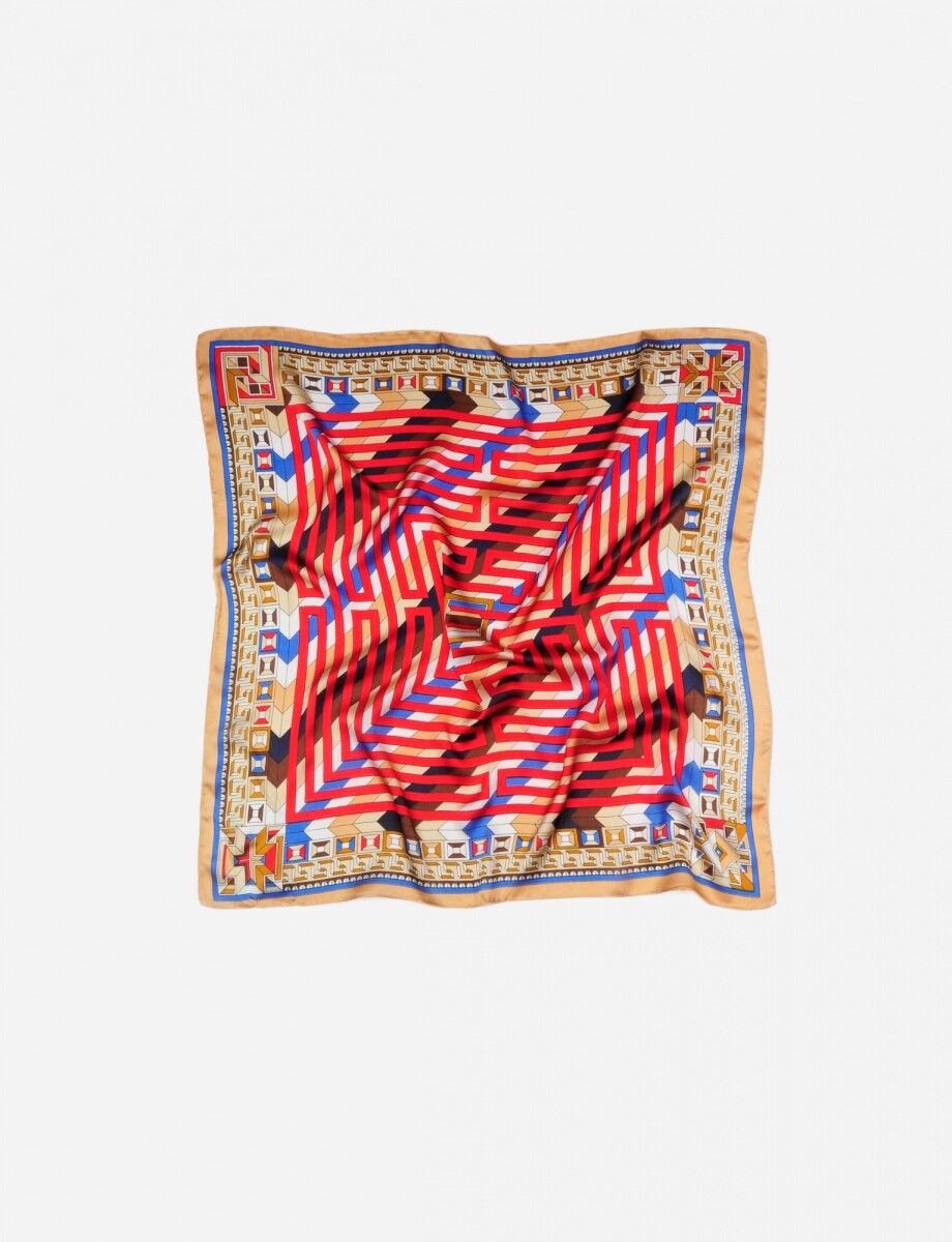 Pañuelo geometrico - rojo 