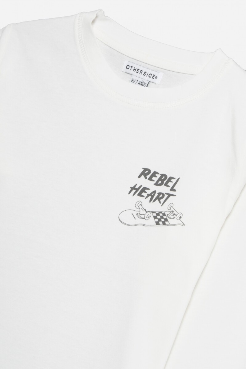 Remera estampada mangas largas BLANCO
