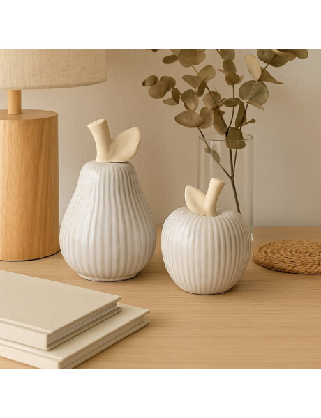 PERA CERAMICA ACANALADA 6.5x6.5x11.5CM TORNASOLADO PERA CERAMICA ACANALADA 6.5x6.5x11.5CM TORNASOLADO