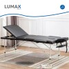 Camilla Portátil 3 Cuerpos Profesional Lumax de Aluminio 185x60cm Negro