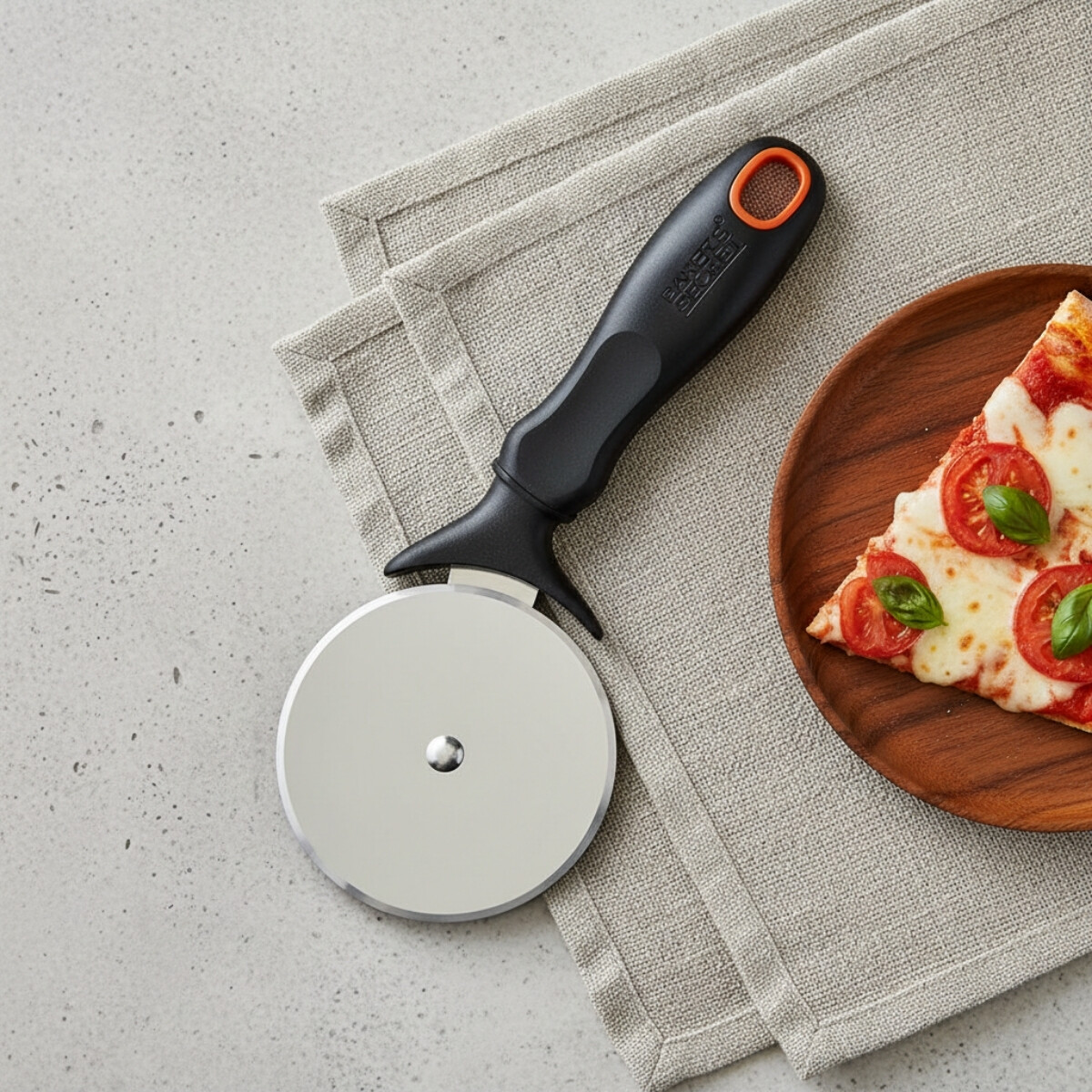 Rueda corta pizza acero inoxidable Bakers - NEGRO 