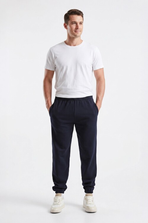 Pantalón dep clásico c/puños elásticos - UNISEX AZUL OSCURO