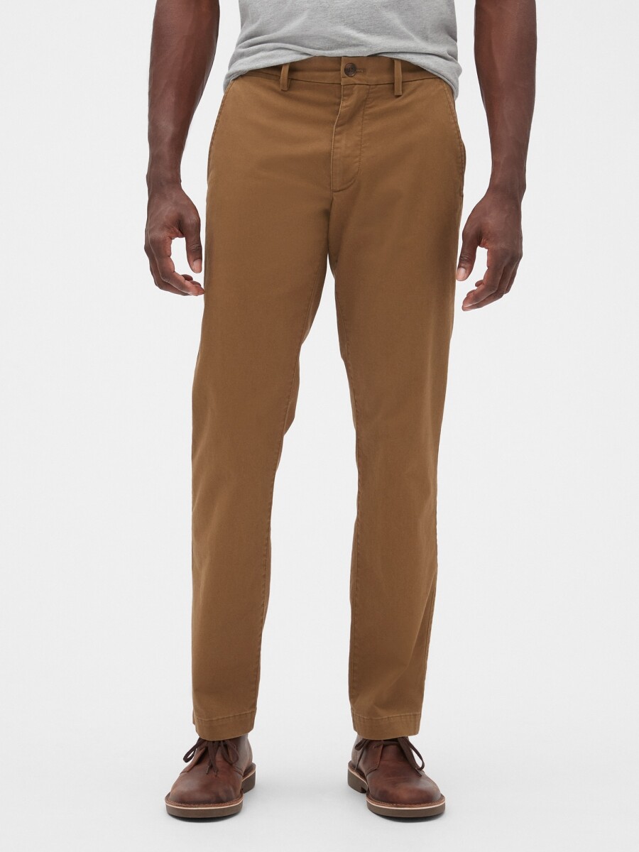 Pantalón Khaki Straight Hombre - Palomino Brown Global 